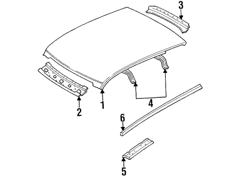 2000 Kia Sportage Roof & Components Roof Assembly-Rail, In Diagram for 0K01F70350A