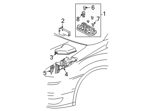 2008 Toyota Sienna Electrical Components Junction Block Diagram for 82720-08052