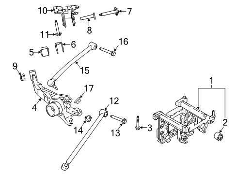 2019 Ford EcoSport Rear Suspension Components, Lower Control Arm, Upper Control Arm, Stabilizer Bar Axle Beam Mount Bolt Diagram for -W719301-S439