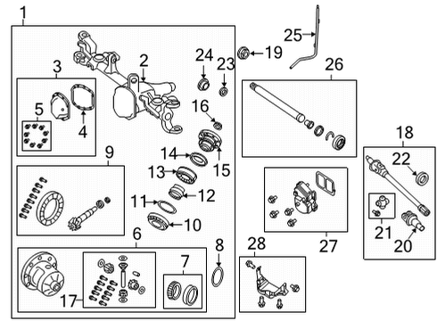 2020 Jeep Wrangler Front Axle & Carrier AXLE Diagram for 68463496AA