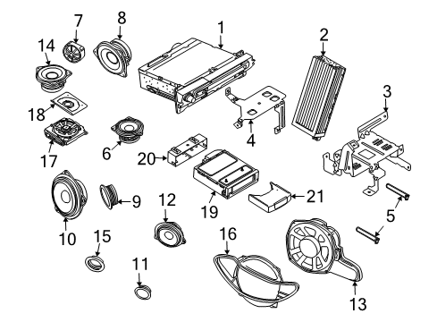 2005 BMW 645Ci Sound System Tweeter Threaded Ring Diagram for 65138360689