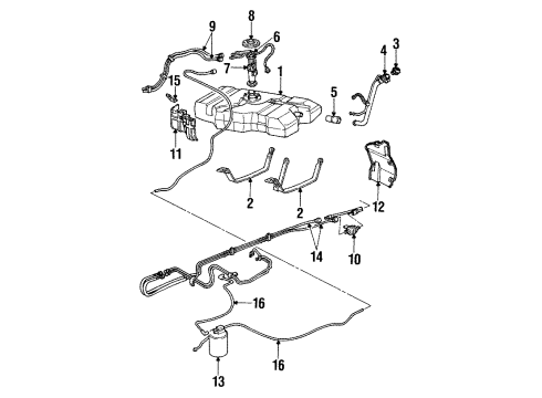 1993 Chevrolet Caprice Filters Element, Air Cleaner Diagram for 25097919