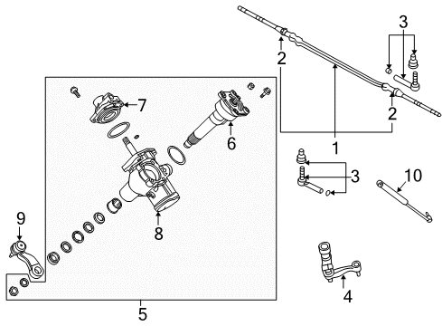 2007 GMC Sierra 2500 HD Steering Gear & Linkage Gear Assembly Diagram for 19330624