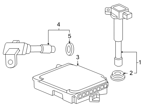 2005 Honda Accord Ignition System Control Module, Engine Diagram for 37820-RAD-327