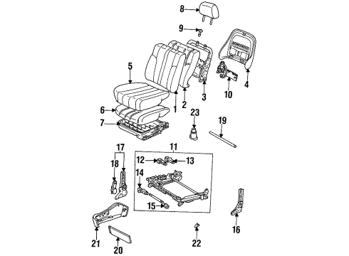 1993 Lexus GS300 Front Seat Components Motor Assy, Power Seat (For Front Slide LH) Diagram for 85820-30290