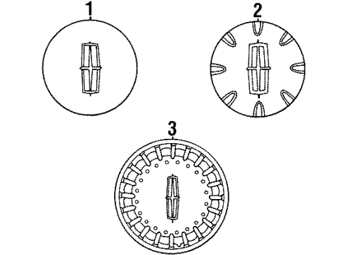 1998 Lincoln Town Car Wheel Covers & Trim Center Cap Diagram for F8VZ-1130-CA