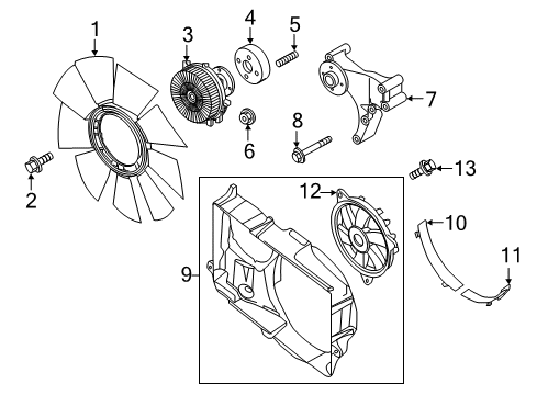 2020 Nissan NV2500 Cooling System, Radiator, Water Pump, Cooling Fan Bracket-Fan PULLY Diagram for 21046-1LA0A