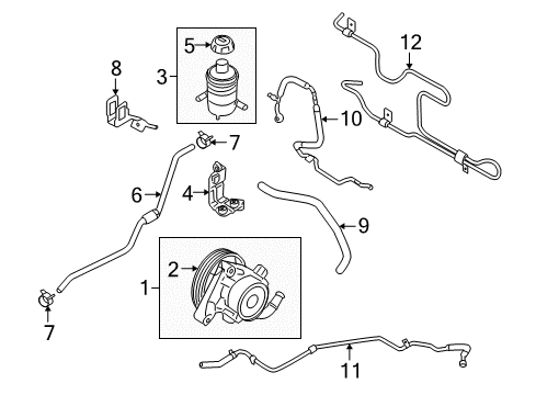 2010 Hyundai Santa Fe P/S Pump & Hoses, Steering Gear & Linkage Hose Assembly-Power Steering Oil Pressure Diagram for 575101U100