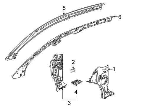2021 Chevrolet Trailblazer Hinge Pillar Hinge Pillar Reinforcement Diagram for 42482506