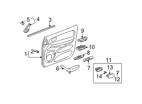 2004 Toyota Tundra Front Door Armrest Diagram for 74220-0C011-B3