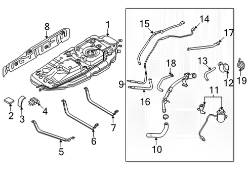 2022 Kia Carnival Fuel System Components HOSE-VENT Diagram for 31071R0550