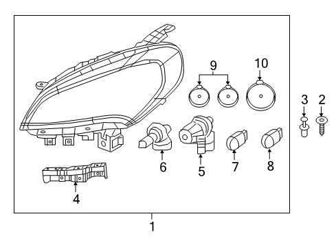 2020 Ram ProMaster City Bulbs Ring-Retaining Diagram for 68277635AA