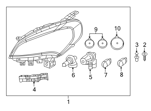 2020 Ram ProMaster City Bulbs Headlamp Bulb Diagram for 68282227AA