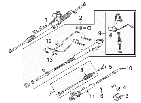 2006 Infiniti Q45 P/S Pump & Hoses, Steering Gear & Linkage Socket Kit Tie Rod, INR Diagram for 48521-AR028