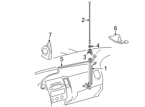 2013 Toyota Tacoma Antenna & Radio, Horn Bezel Diagram for 86392-04040