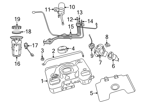 2003 Dodge Viper Fuel Supply Fuel Pump/Level Unit Module Kit Diagram for 5086489AA