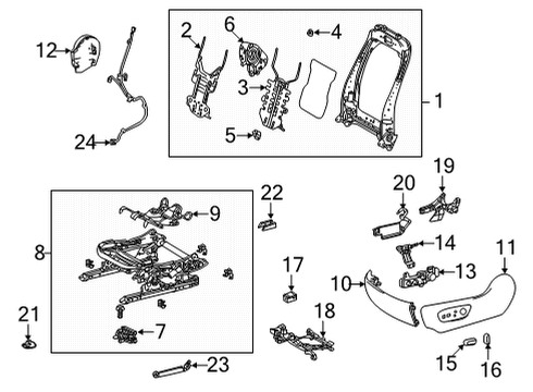 2021 Toyota Sienna Heated Seats Seat Cushion Heater Diagram for 87510-08040