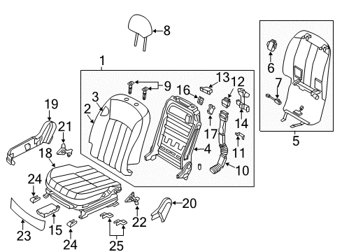 2011 Hyundai Equus Passenger Seat Components Cushion Assembly-Front Seat, Passenger Diagram for 88200-3N320-WIT