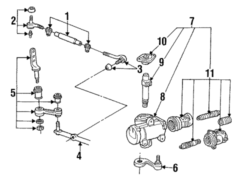 1993 Mercury Grand Marquis Steering Column & Wheel, Steering Gear & Linkage Adjust Tube Diagram for D9AZ-3310-A