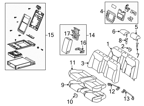 2010 Lexus IS350 Rear Seat Components Support, Rear Seat Headrest Diagram for 71955-53010-A0