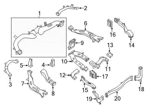 2015 Infiniti QX60 Ducts Duct-Floor, Rear Air Conditioner Diagram for 27930-3KA0A