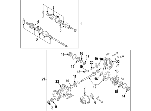 2020 Infiniti QX50 Rear Axle, Axle Shafts & Joints, Differential, Drive Axles, Propeller Shaft Nut-PINION Diagram for 33143-CA01A