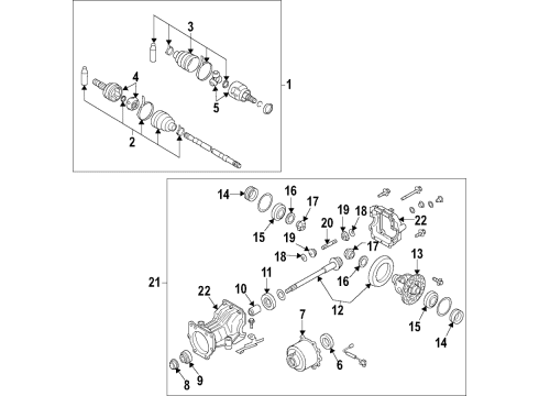 2020 Infiniti QX50 Rear Axle, Axle Shafts & Joints, Differential, Drive Axles, Propeller Shaft Shaft Assembly PROPELLER Diagram for 37000-5NA0B