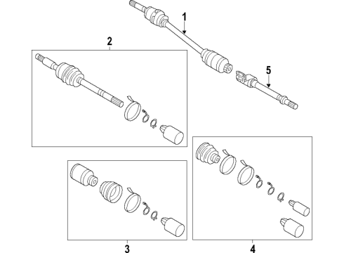 2021 Hyundai Kona Axle Shafts & Joints, Drive Axles Joint Kit-FR Axle Diff Side, LH Diagram for 49536-J9100