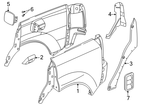2003 Saturn Vue Quarter Panel & Components Door Asm, Fuel Tank Filler Diagram for 15148442
