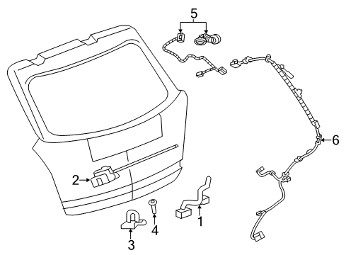 2014 Chevrolet Captiva Sport Lift Gate Harness Diagram for 96823085