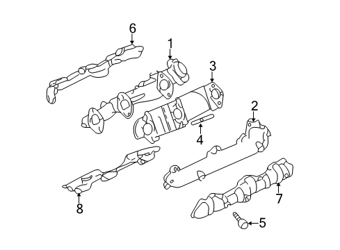 2005 Chevrolet Impala Exhaust Manifold Engine Exhaust Manifold Diagram for 12588004