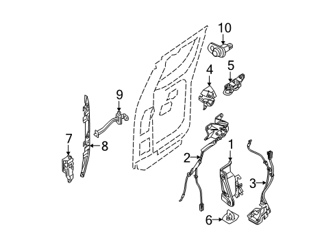 2007 Nissan Frontier Switches Hinge Assy-Rear Door Diagram for 82400-ZP50A