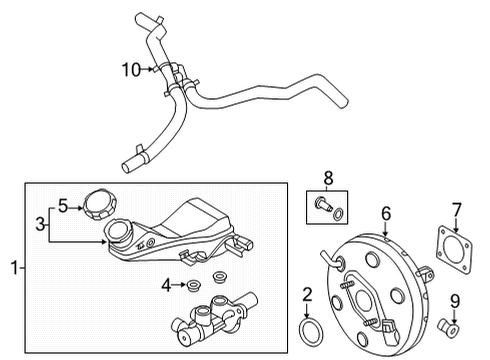 2022 Kia Carnival Dash Panel Components BOOSTER ASSY-BRAKE Diagram for 59110R0000