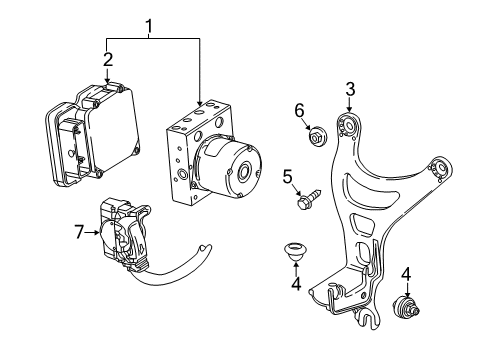 2018 Buick LaCrosse ABS Components Mount Bracket Diagram for 84368273