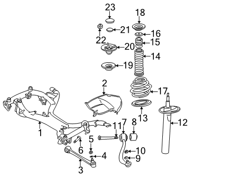 2000 BMW M5 Front Suspension Components, Lower Control Arm, Ride Control, Stabilizer Bar Front Suspension-Strut Diagram for 31312229612