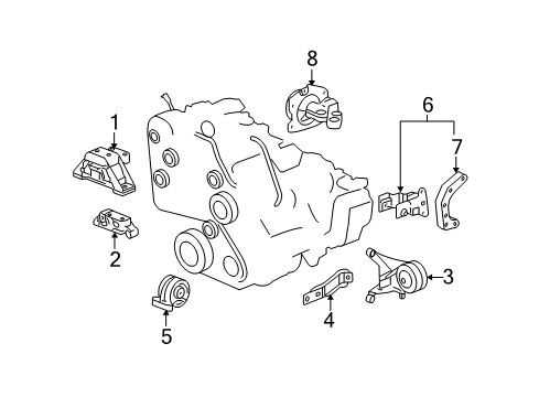 2009 Chevrolet Equinox Engine & Trans Mounting Transmission Mount Bracket Bracket Diagram for 22708544