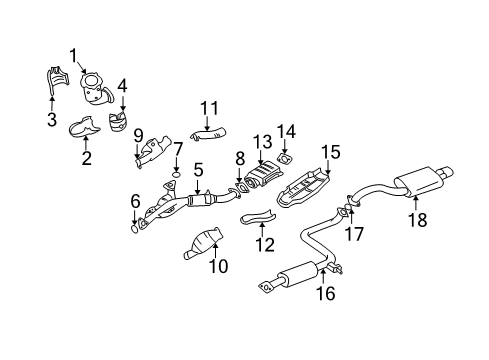 2001 Infiniti I30 Exhaust Components Exhaust Main Muffler Assembly Diagram for 20100-3Y700