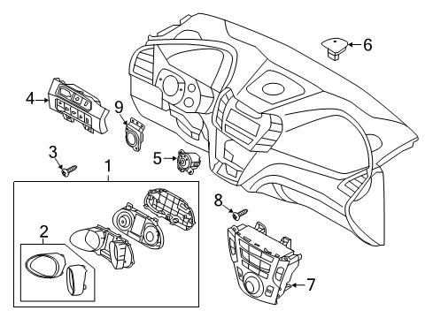 2019 Hyundai Santa Fe XL A/C & Heater Control Units Climate Control Diagram for 97250-B8EF0-NN5