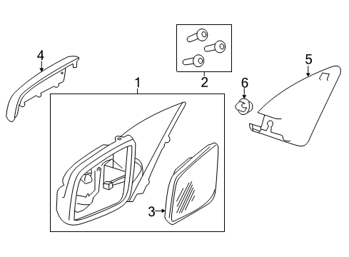 2017 Chevrolet Caprice Outside Mirrors Mirror Glass Diagram for 92260427