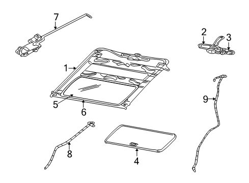 2003 Jeep Liberty Sunroof Motor-SUNROOF Diagram for 5066894AA