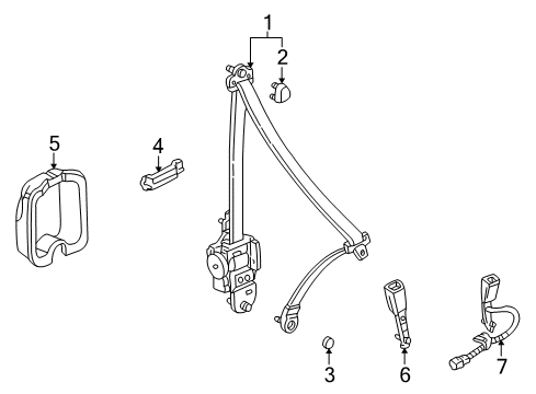 2000 Honda Accord Seat Belt Outer Set, Left Front Seat Belt (Mild Beige) Diagram for 04818-S82-A01ZC