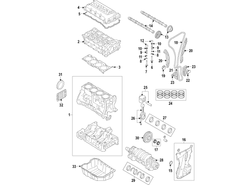 2018 Kia Optima Engine Parts, Mounts, Cylinder Head & Valves, Camshaft & Timing, Variable Valve Timing, Oil Pan, Oil Pump, Balance Shafts, Crankshaft & Bearings, Pistons, Rings & Bearings Engine Mounting Bracket Assembly Diagram for 21810-C1020