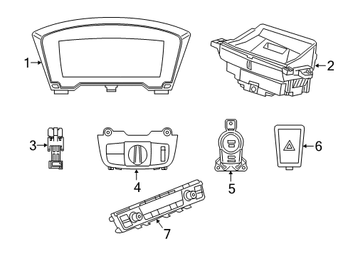 2014 BMW i8 Switches Instrument Cluster Diagram for 62109382256