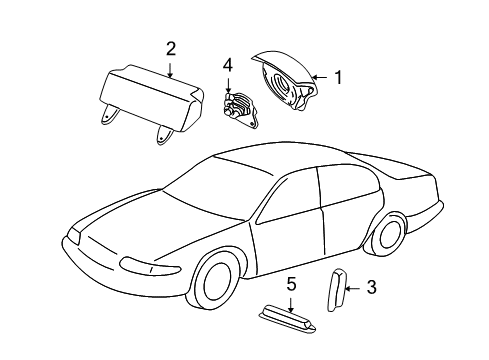 2003 Ford Focus Air Bag Components Front Sensor Diagram for 2M5Z-14B004-AB