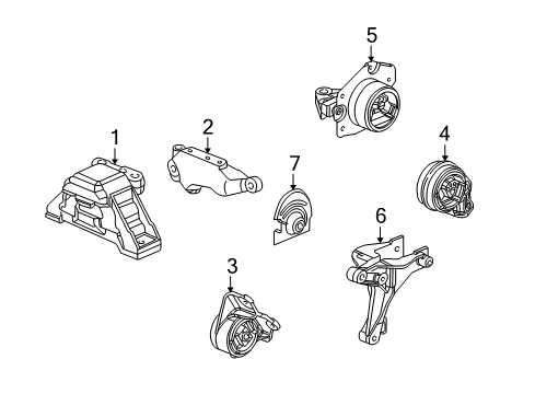 2003 Saturn Ion Engine & Trans Mounting Bracket, Trans Rear Mount Diagram for 22711812