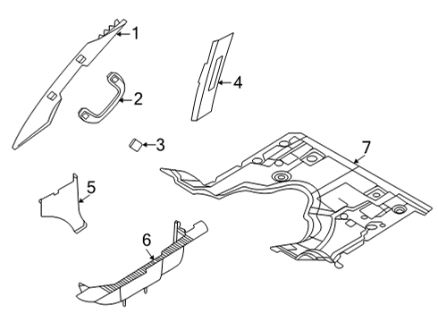 2019 Ford E-350 Super Duty Interior Trim - Cab Scuff Plate Retainer Diagram for F7UZ-1513284-BA