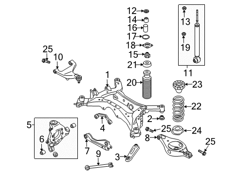 Diagram for 2003 Nissan Murano Rear Suspension Components, Lower Control Arm, Upper Control Arm, Stabilizer Bar 