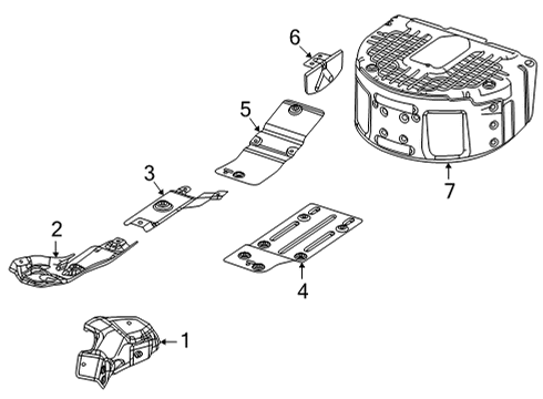 2022 Jeep Wagoneer Heat Shields SPARE TIRE Diagram for 68422066AB