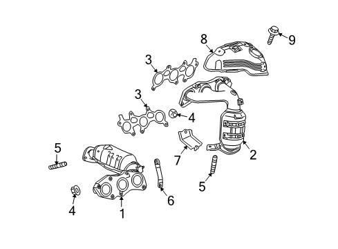 2013 Toyota Venza Exhaust Manifold Exhaust Manifold Diagram for 17140-0P240