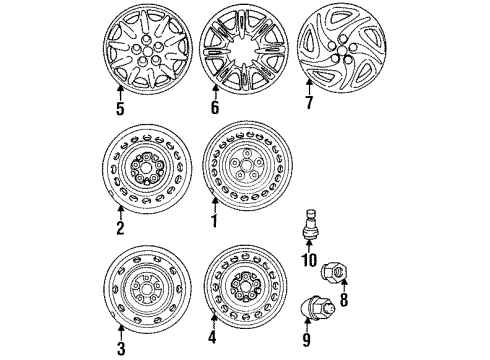 1999 Chrysler Cirrus Wheels Steel Wheel Diagram for 4764967AB